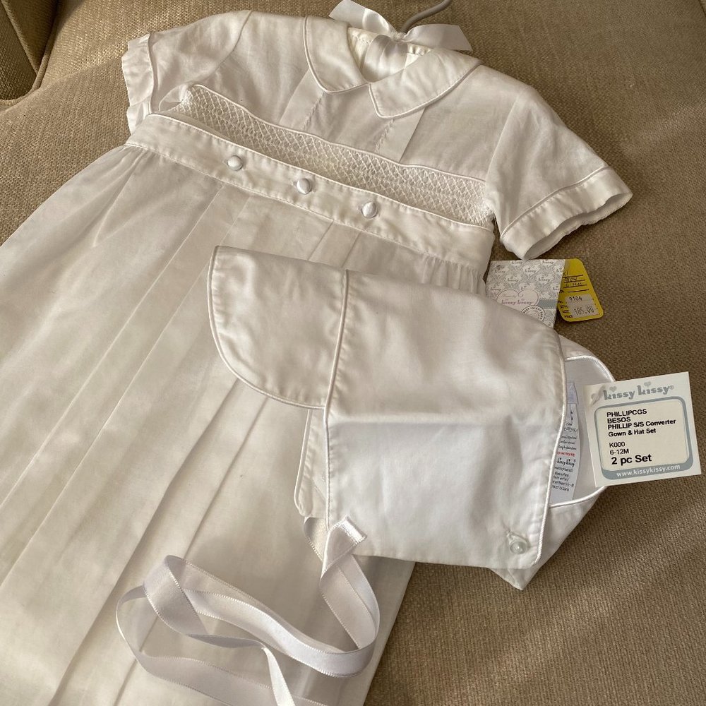 NWT Boys Kissy Kissy Christening Gown 6-12 months